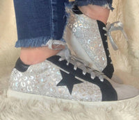 Camel Threads Women's Lone Star Leopard Sneakers in grey - women's sneaker - detail view