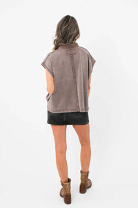 Bucketlist - Double Check Sleeveless Polo Top