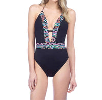 La Blanca - Plunge Halter One Piece Swimsuit