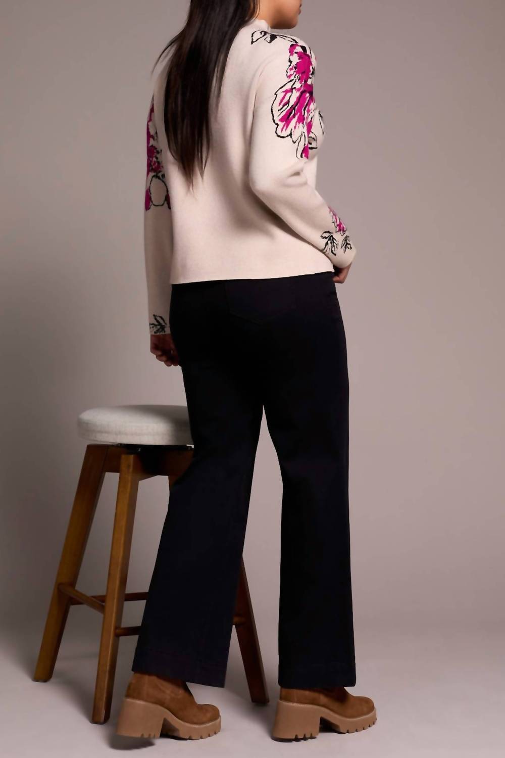 Tribal - Jacquard Funnel Neck Sweater