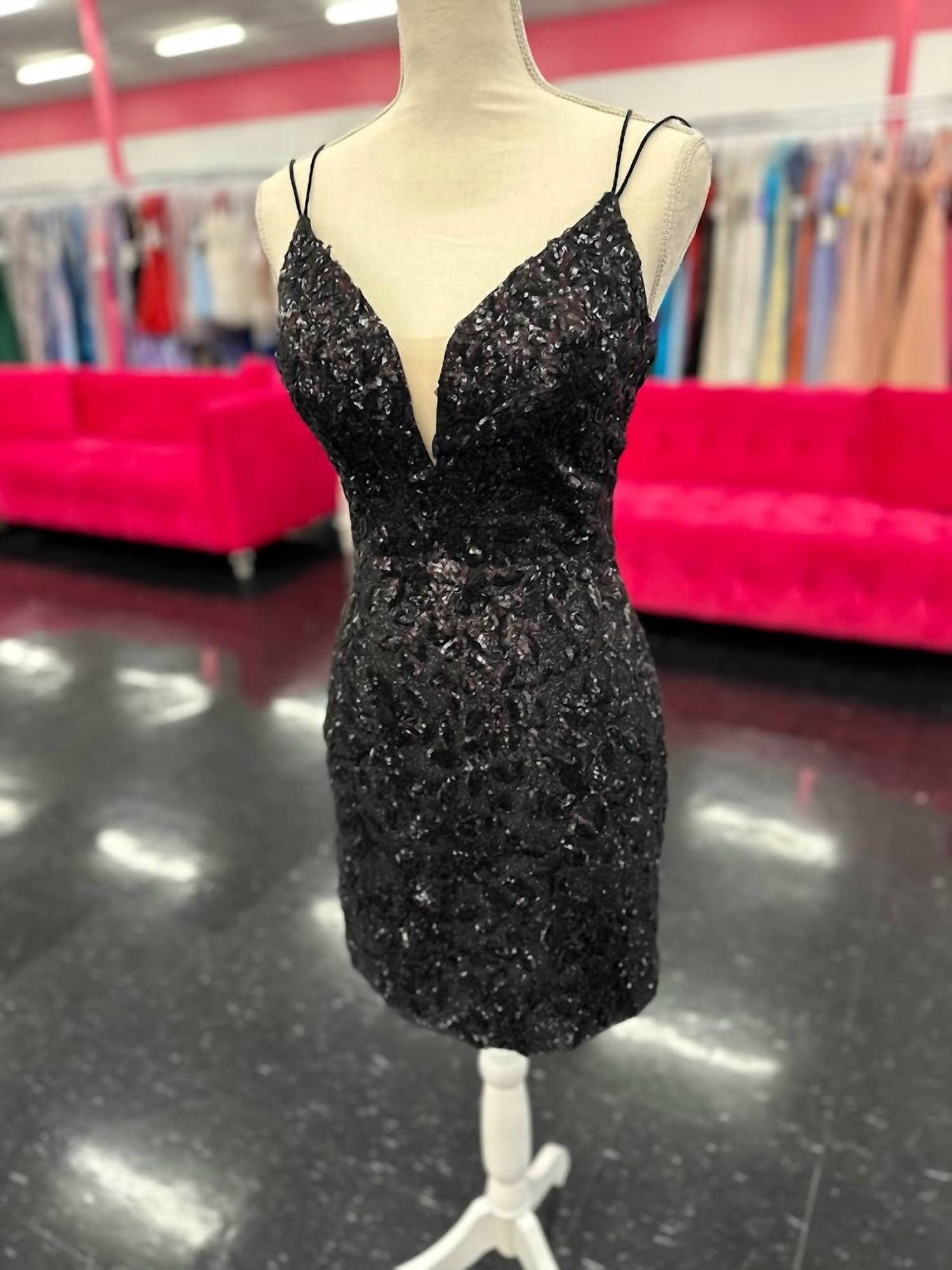 Amarra - Women's Short Fitted Sequin Dress