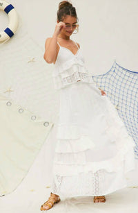 Illa Illa - Eyelet Ruffle Maxi Skirt