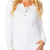 French Kyss - Button Detail Long Sleeve Top