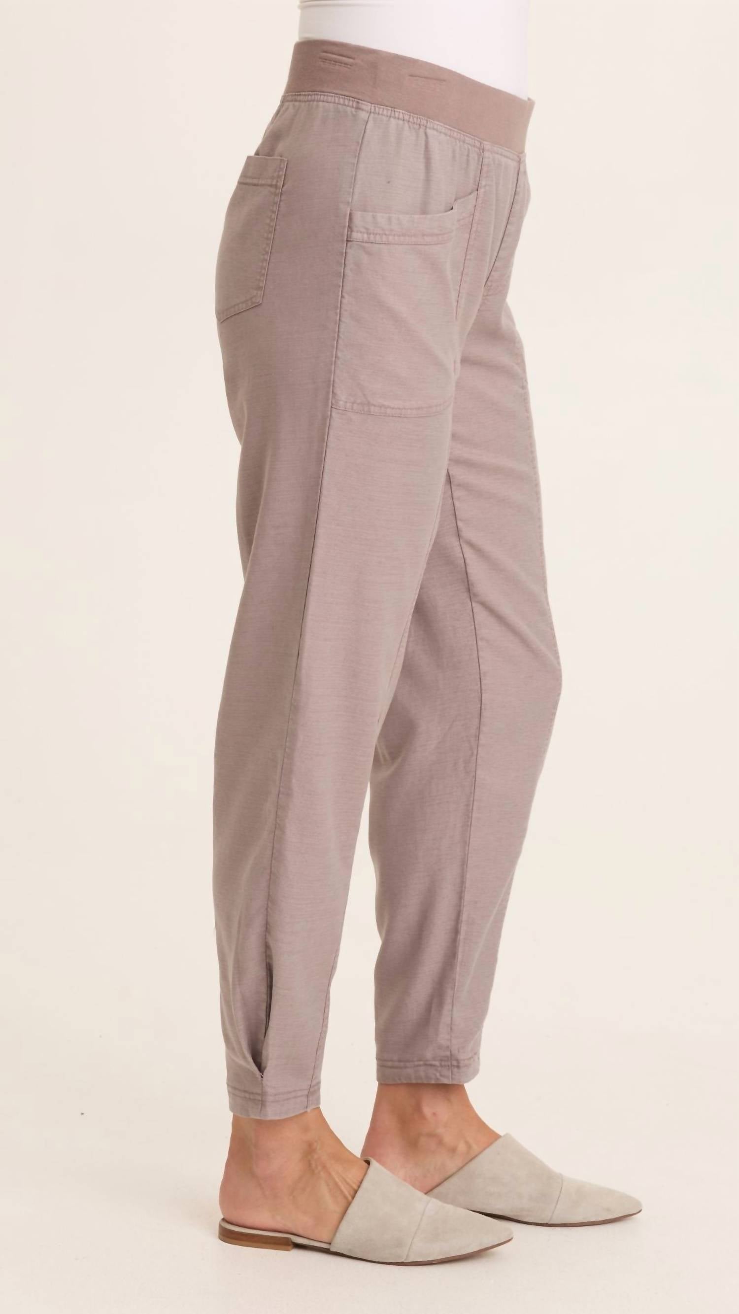 Wearables Women's Beck Twill Barrel Style Pants in subtle brown grey - women's pants - alternate view