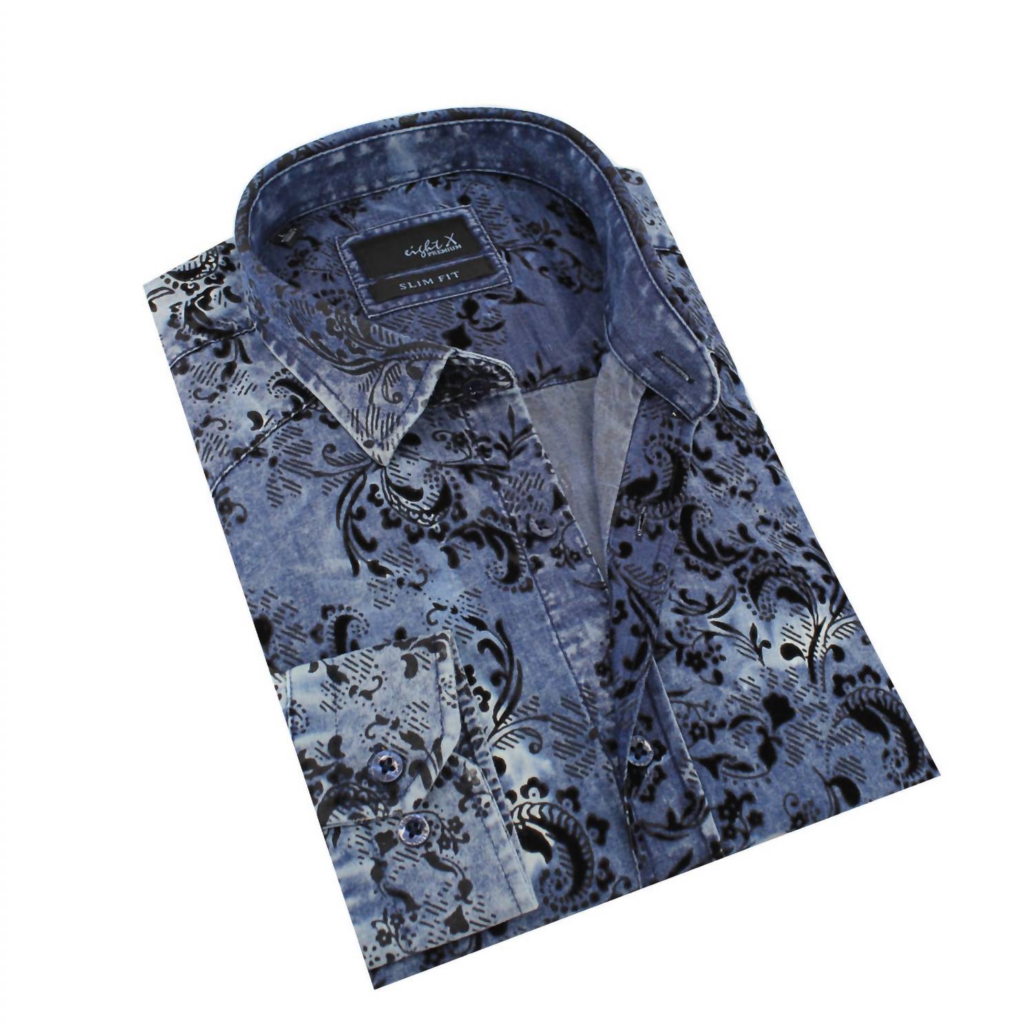 Eight X - Distressed Denim Button Down Shirt