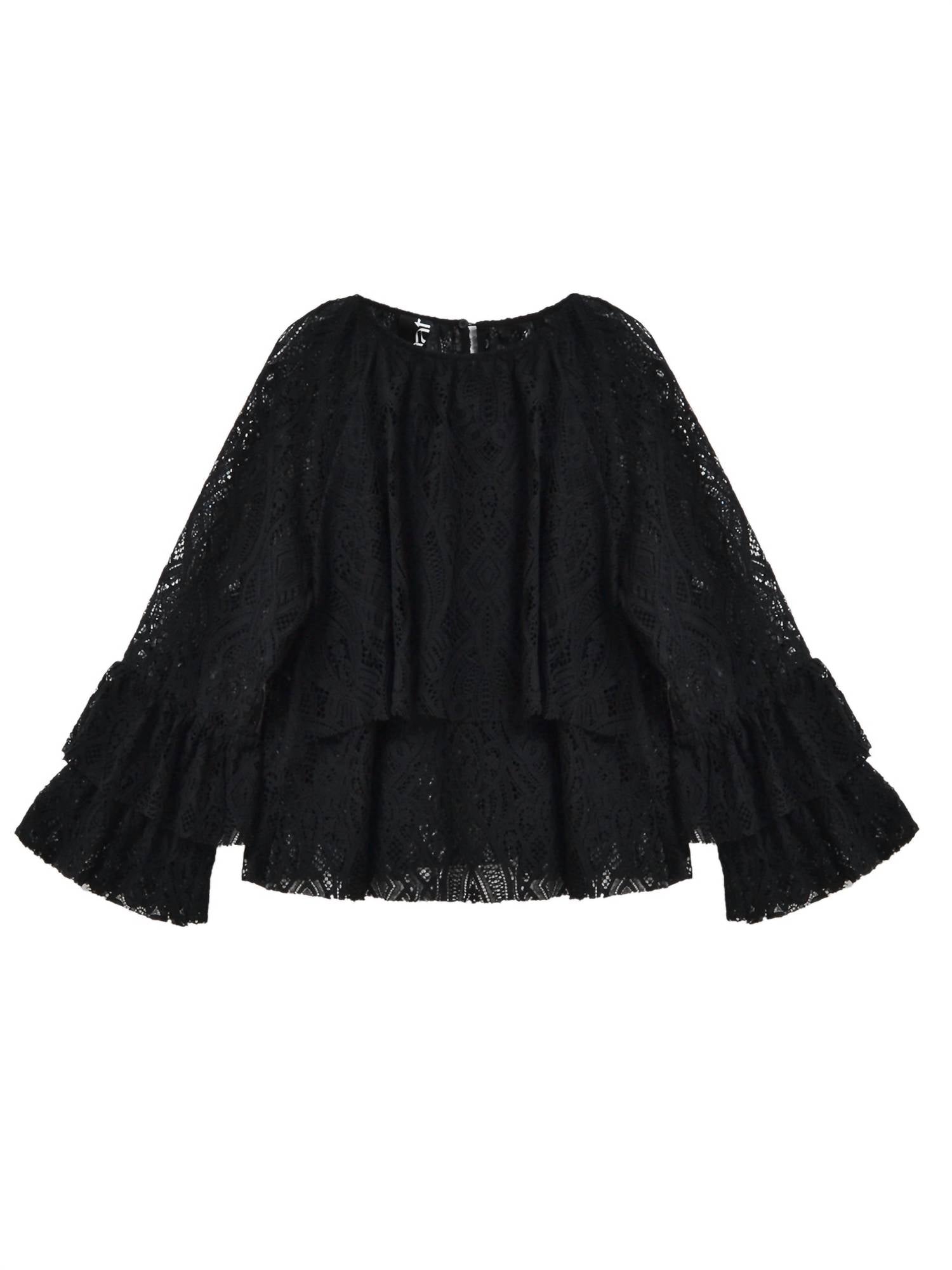 Mat Fashion - Lacey Tiered Long Sleeve Blouse