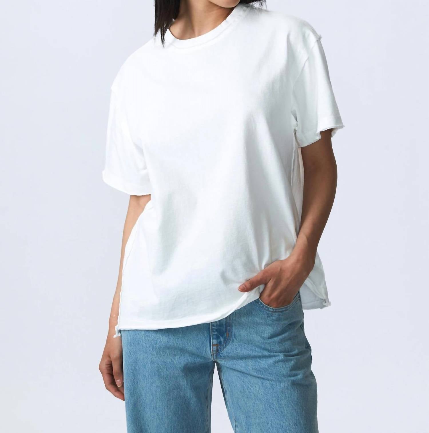 SLVRLAKE Oversize Short Sleeve Tee in natural white - women's t-shirt