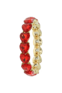 Something Special LA Women's Heart Cut Crystal Stretch Bracelet in red - women's jewelry