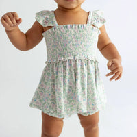 Posh Peanut - Girls Smocked Babydoll Bummie 2 Piece Set