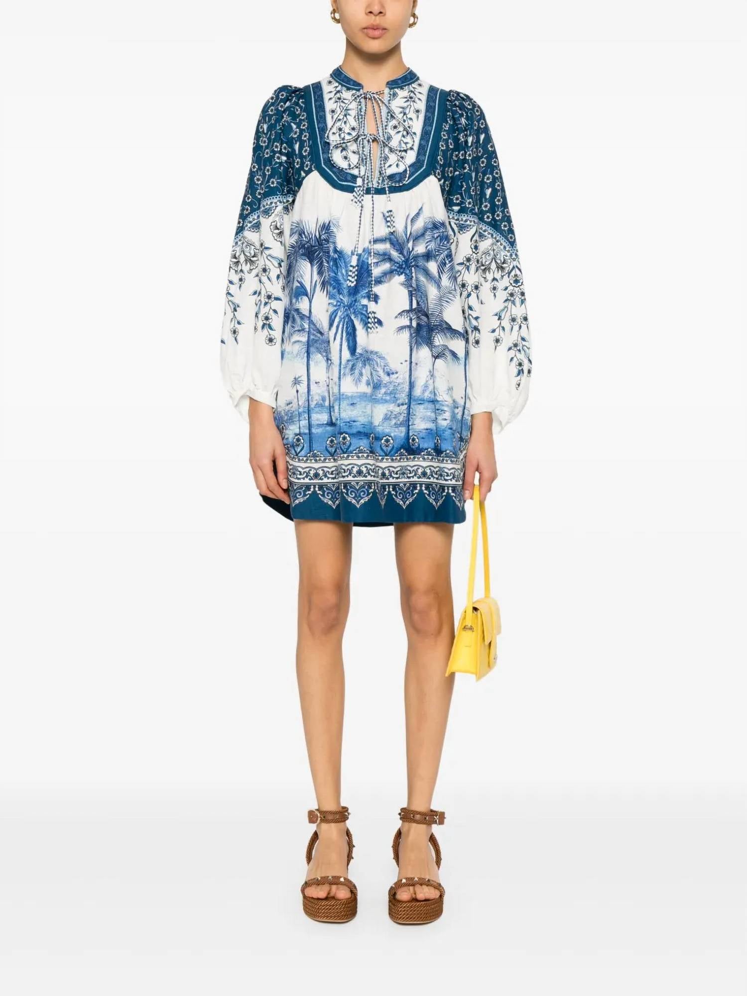 Farm Rio - Palm Tree Beach Mini Dress