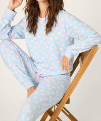 PJ Salvage Sweetheart Love Hearts Print Peachy Pj Set in blue haze - women's sleepwear - view 4