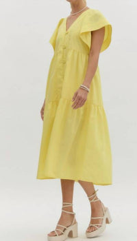 entro Marvelous Midi Dress in yellow - women's dress - alternate view