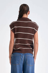 Elan - Stripe Zip Sweater