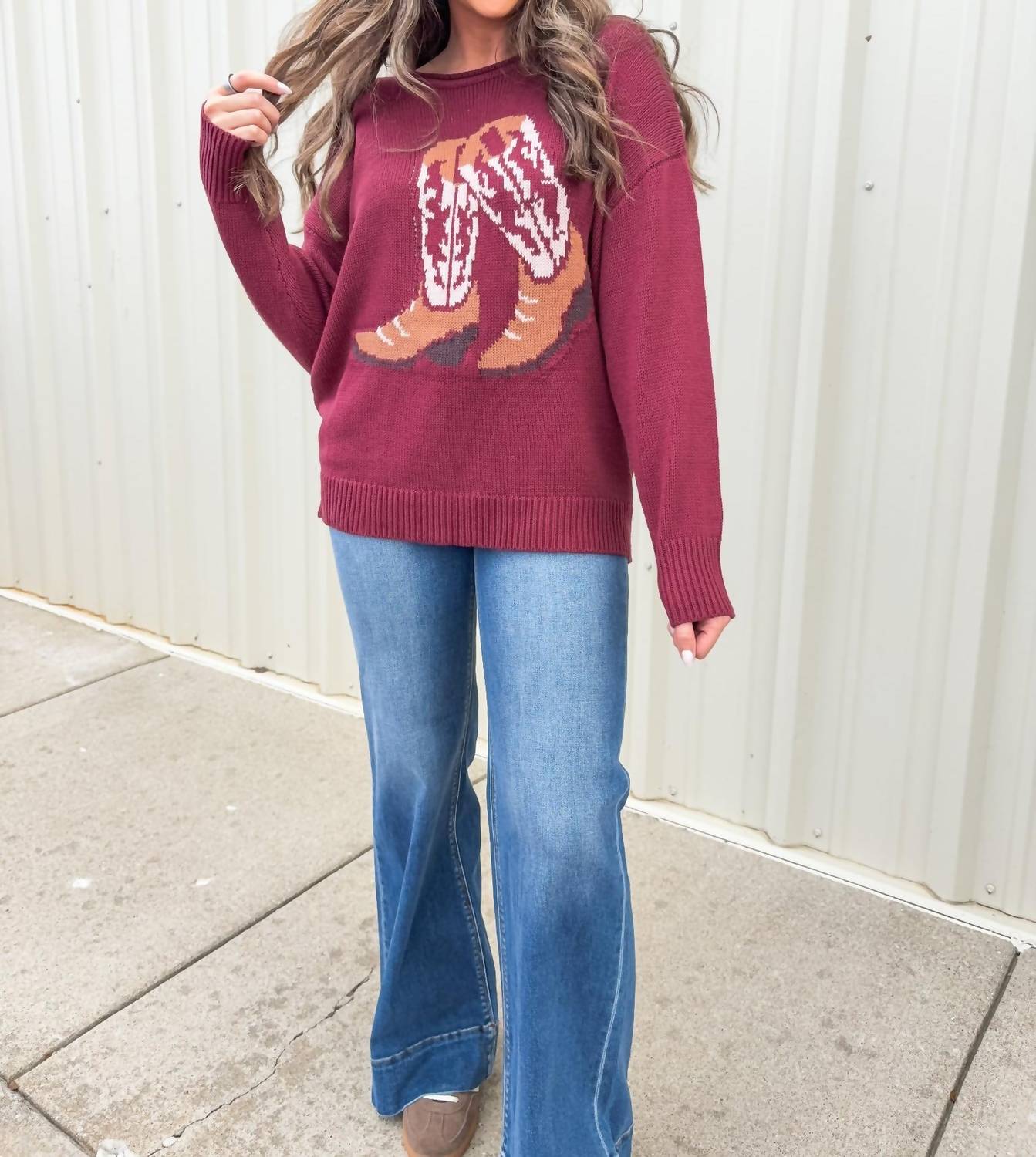 Blu Pepper - Western Boot Sweater