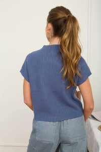 Blu Pepper - MOCK NECK POCKET DETAIL SHORT SLEEVE KNIT SWEATER