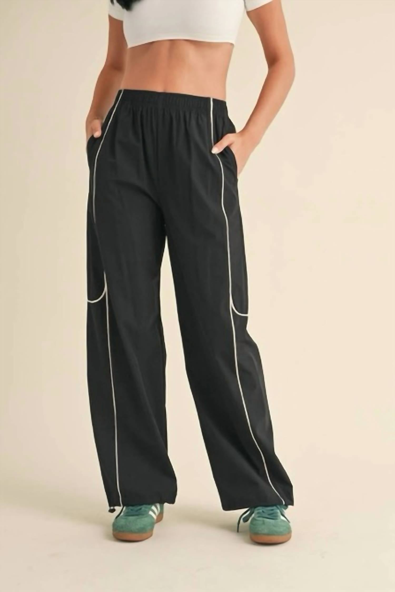 Kimberly C - Contrast Piping Track Pants