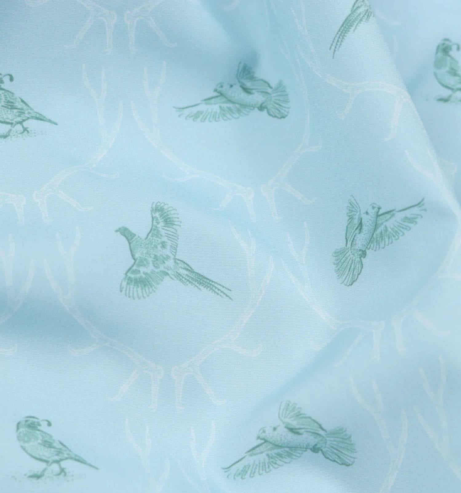 Blue Quail Clothing Co. Boys' Huntsman Green Sleeve Shirt in blue - kids' shirt - alternate view