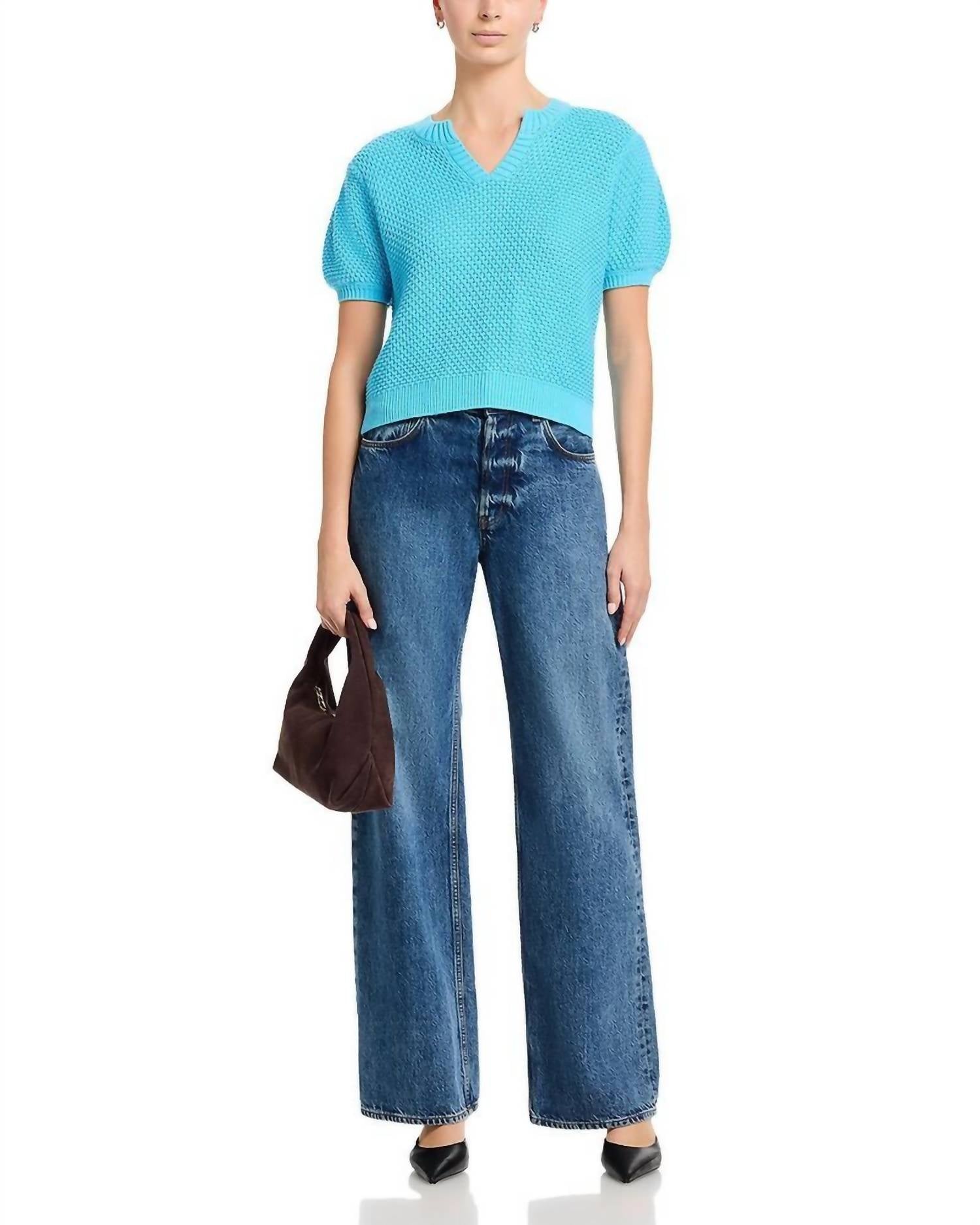 French Connection - Remy Cotton Blend V-neck Top