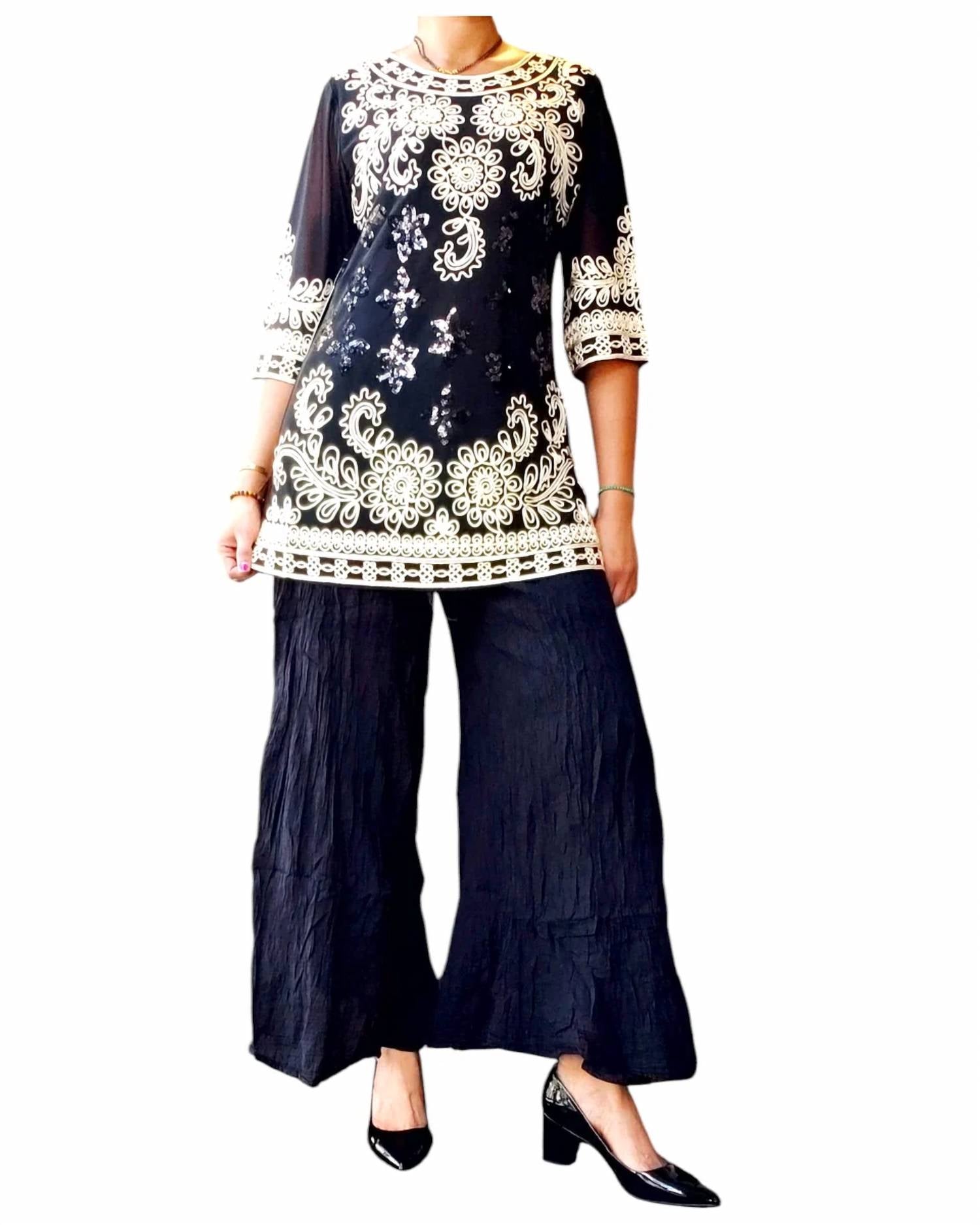 Step In Style - Hilo Filigree Print Top
