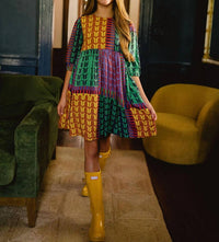 Briton Court - Girls Autumn Color Block Dress