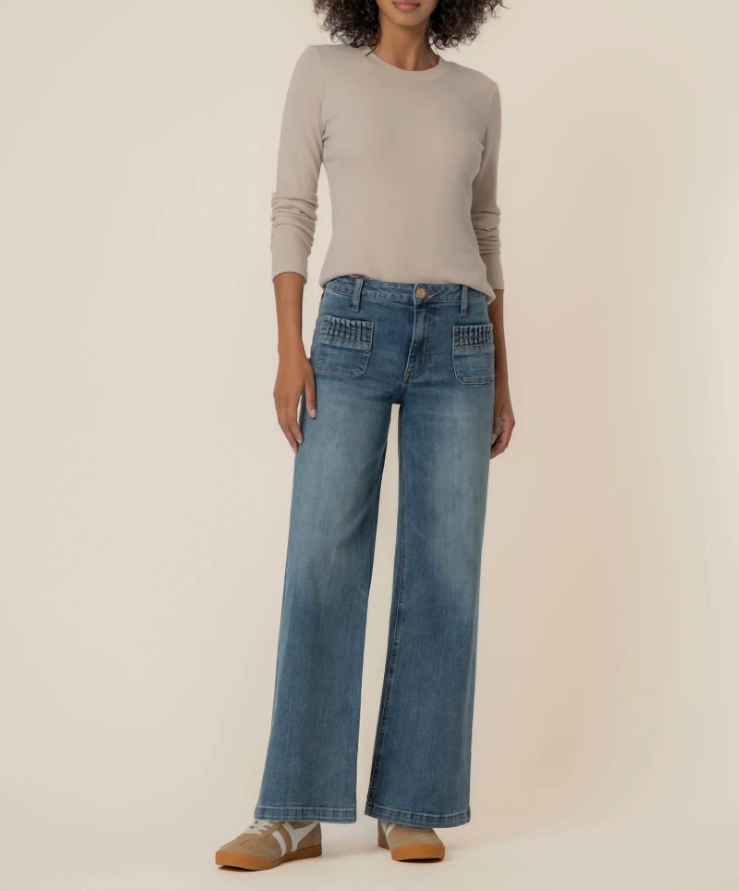 Kut From The Kloth - Maya High Rise Wide Leg Patch Pockets Jean