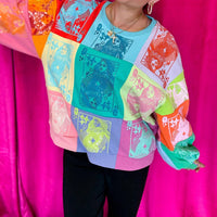 Queen Of Sparkles - Colorblock Card Logo Sweatshirt