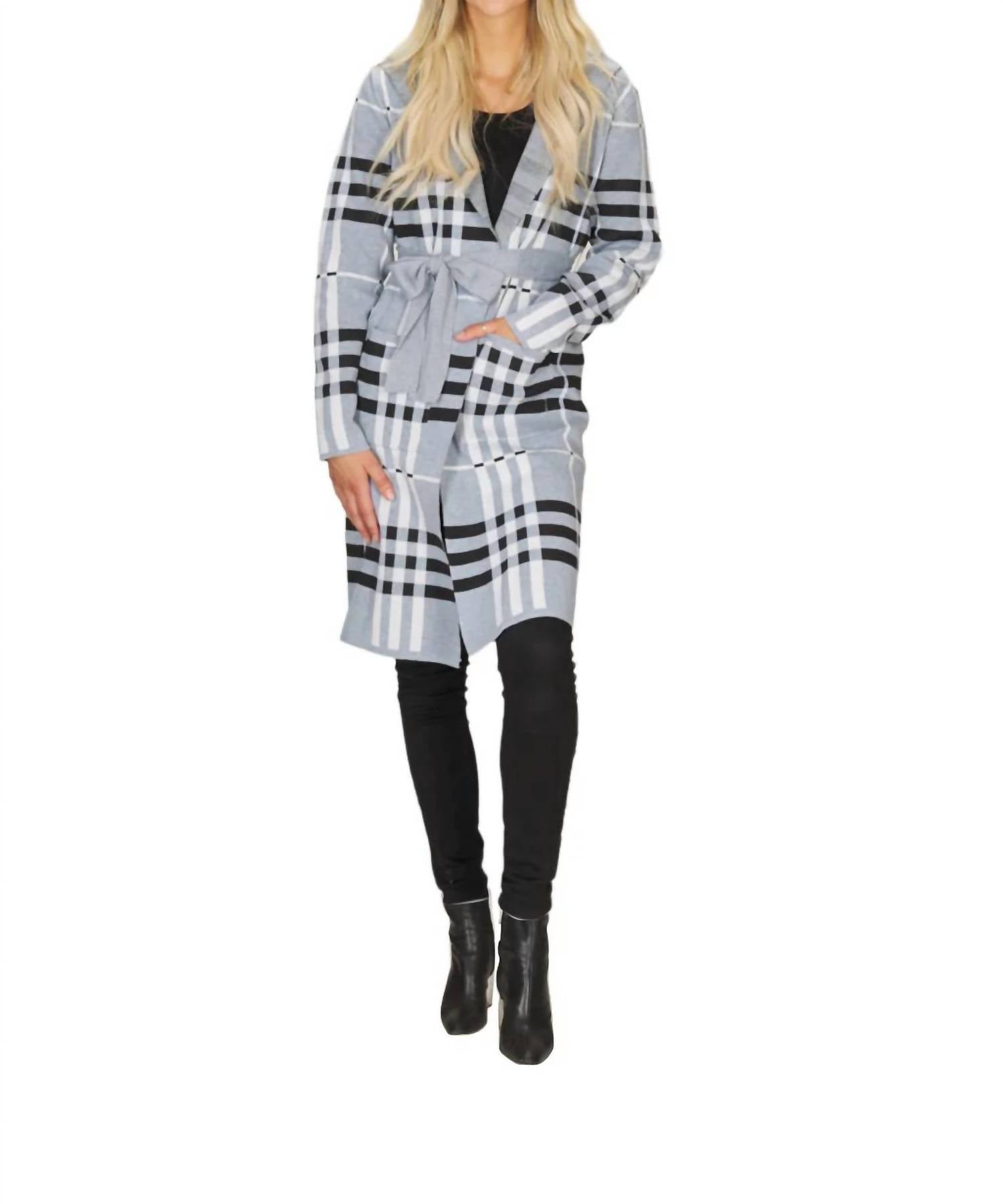 Papillon - Check Hooded Cardigan