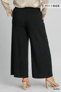 Umgee - High Waist Pull On Wide Leg Pant Plus