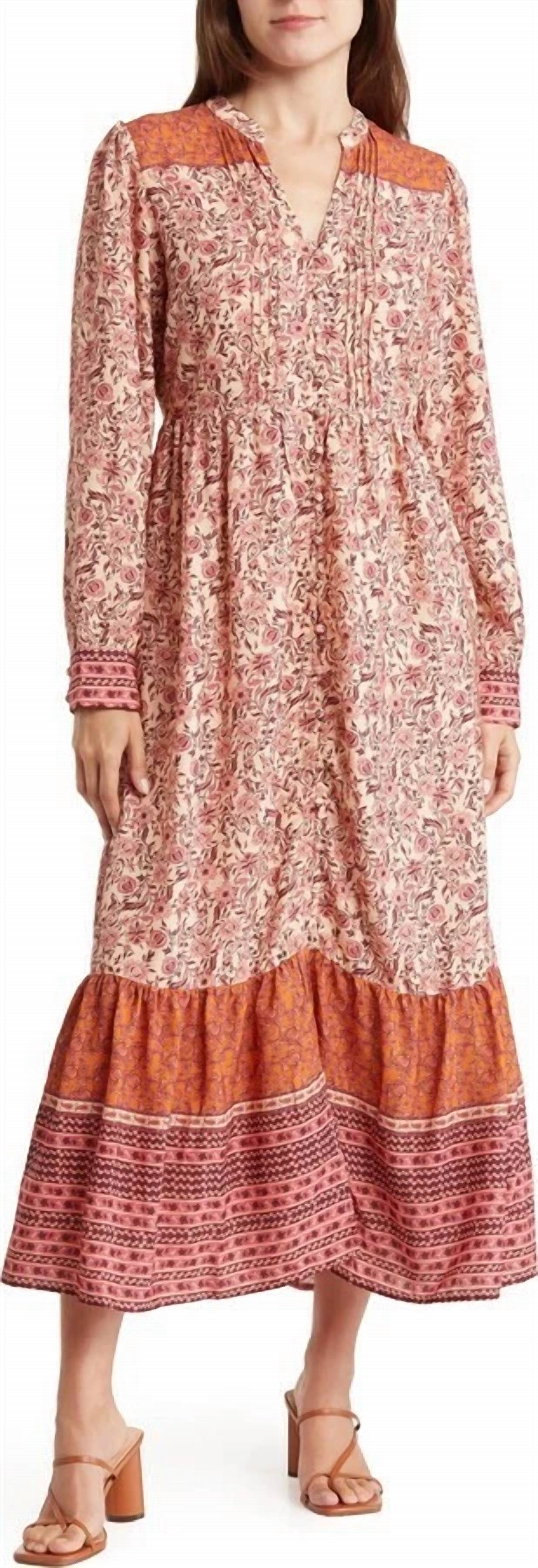 Mila Mae - Border Print Long Sleeve Dress