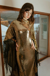 Jennafer Grace - Midnight Cabaret Mock Neck Kaftan Dress