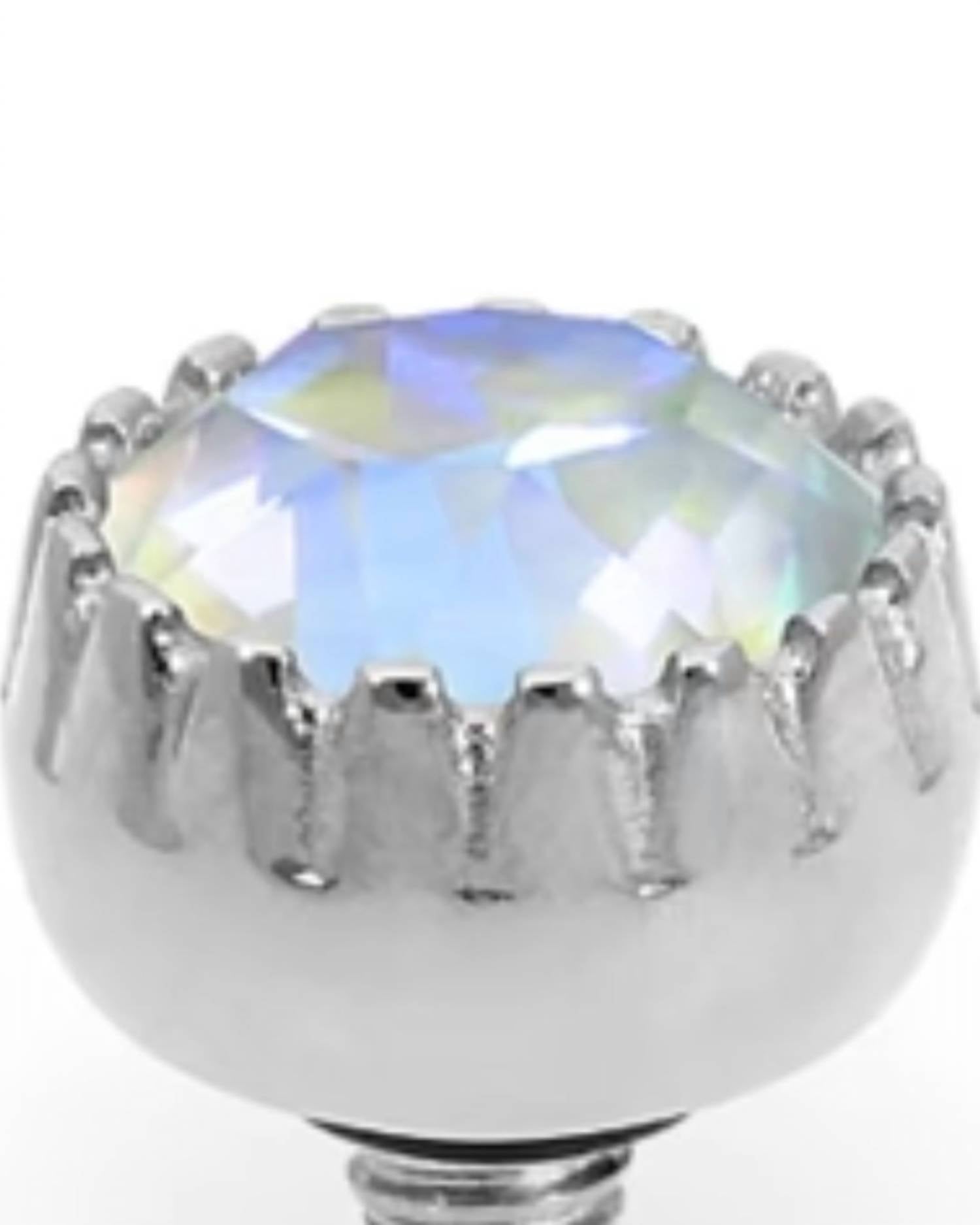 Qudo Women's London Topper 8mm in serene gray silver - women's jewelry - detail view