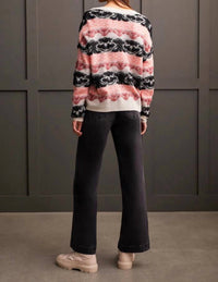Tribal - Looped Yarn V-neck Sweater
