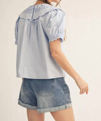 Jodifl - Women's Vintage Darling Lace Collar Top