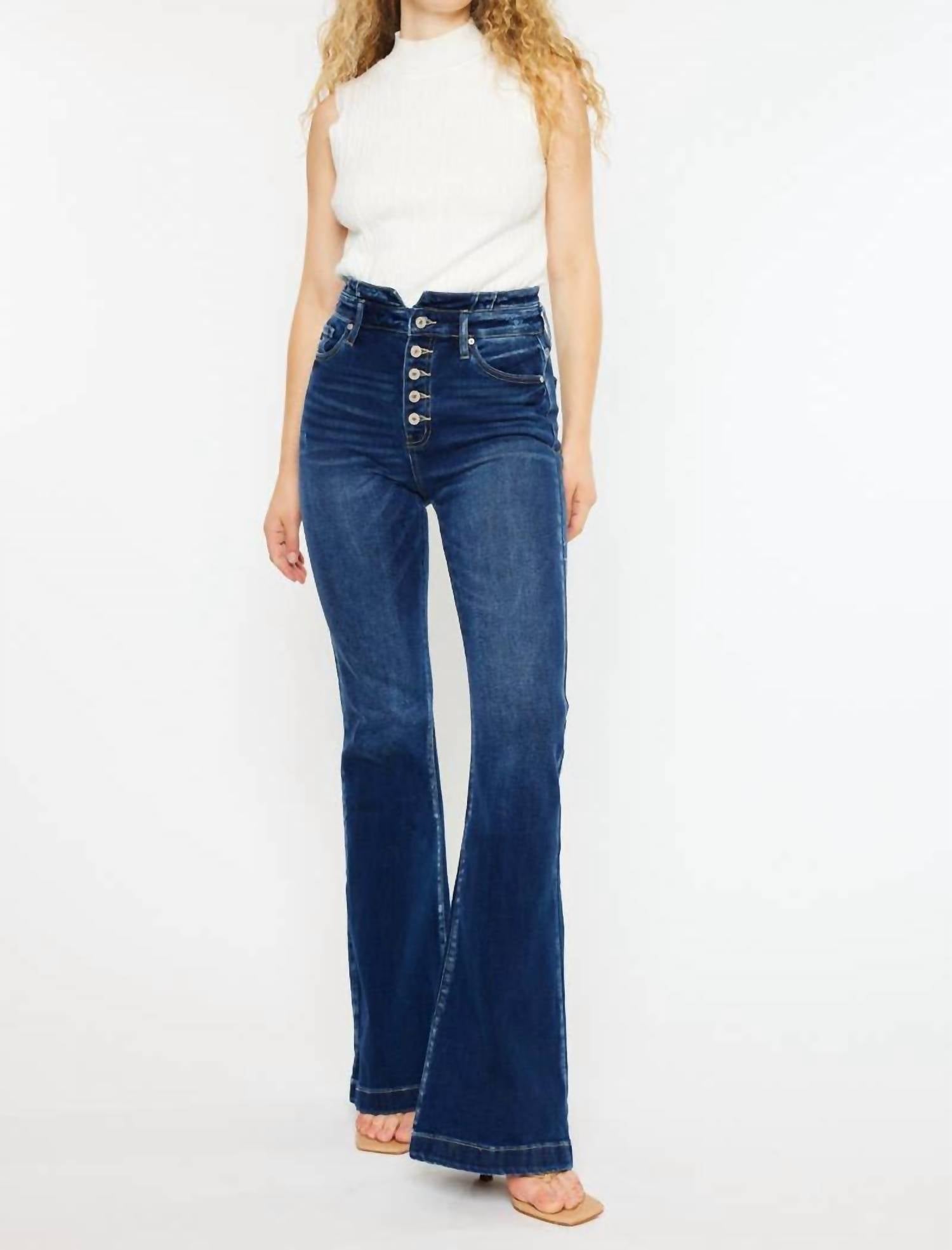 Kancan - High Rise Curvy Flare Jean