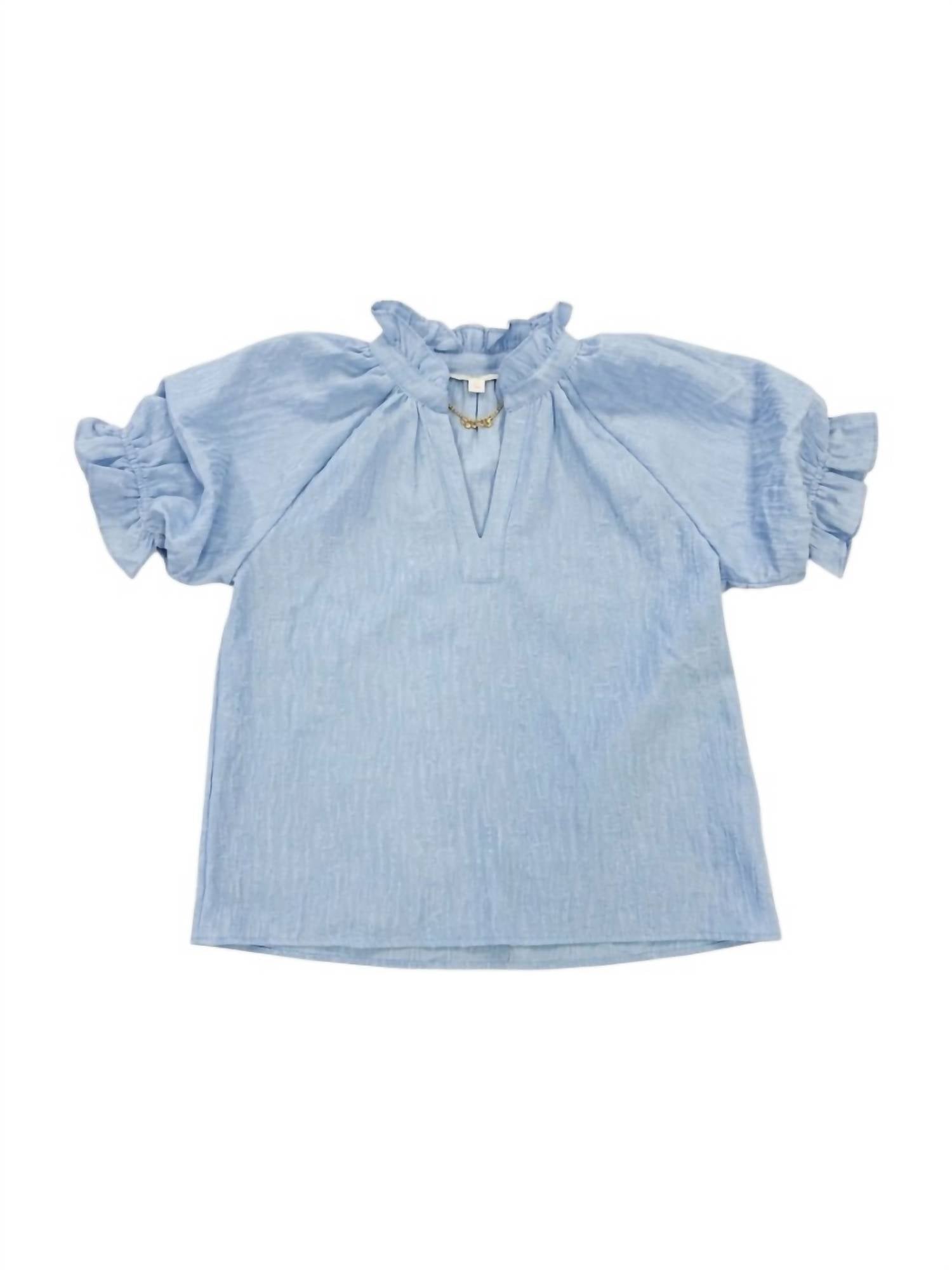 Umgee - Refined Texture Puff Sleeve Top