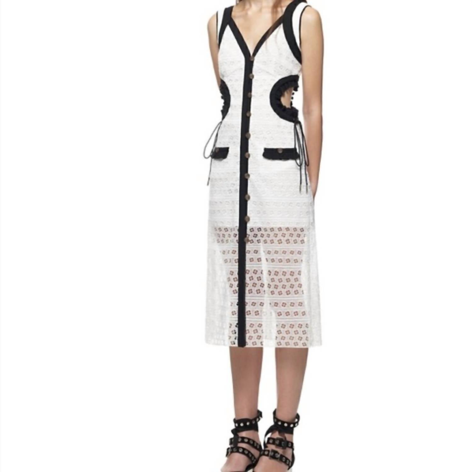 Self-Portrait - micro flower cut out dress