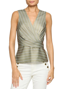 Ramy Brook - Veronika Striped Draped Sleeveless Top