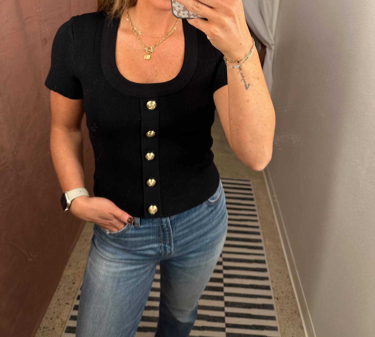 Endless Rose - Shank Button Knit Top