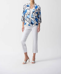 Joseph Ribkoff - Geometric Print Crinkled Jacket