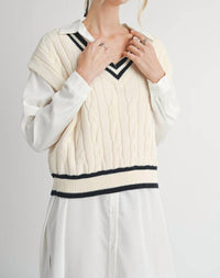 Sadie & Sage - Tara V Neck Cable Sweater