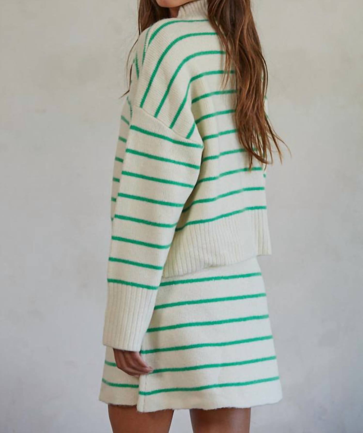 By Together - Women's Striped Sweater Skirt