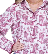 Joy Joy - Parisian Garden Button Down Blouse