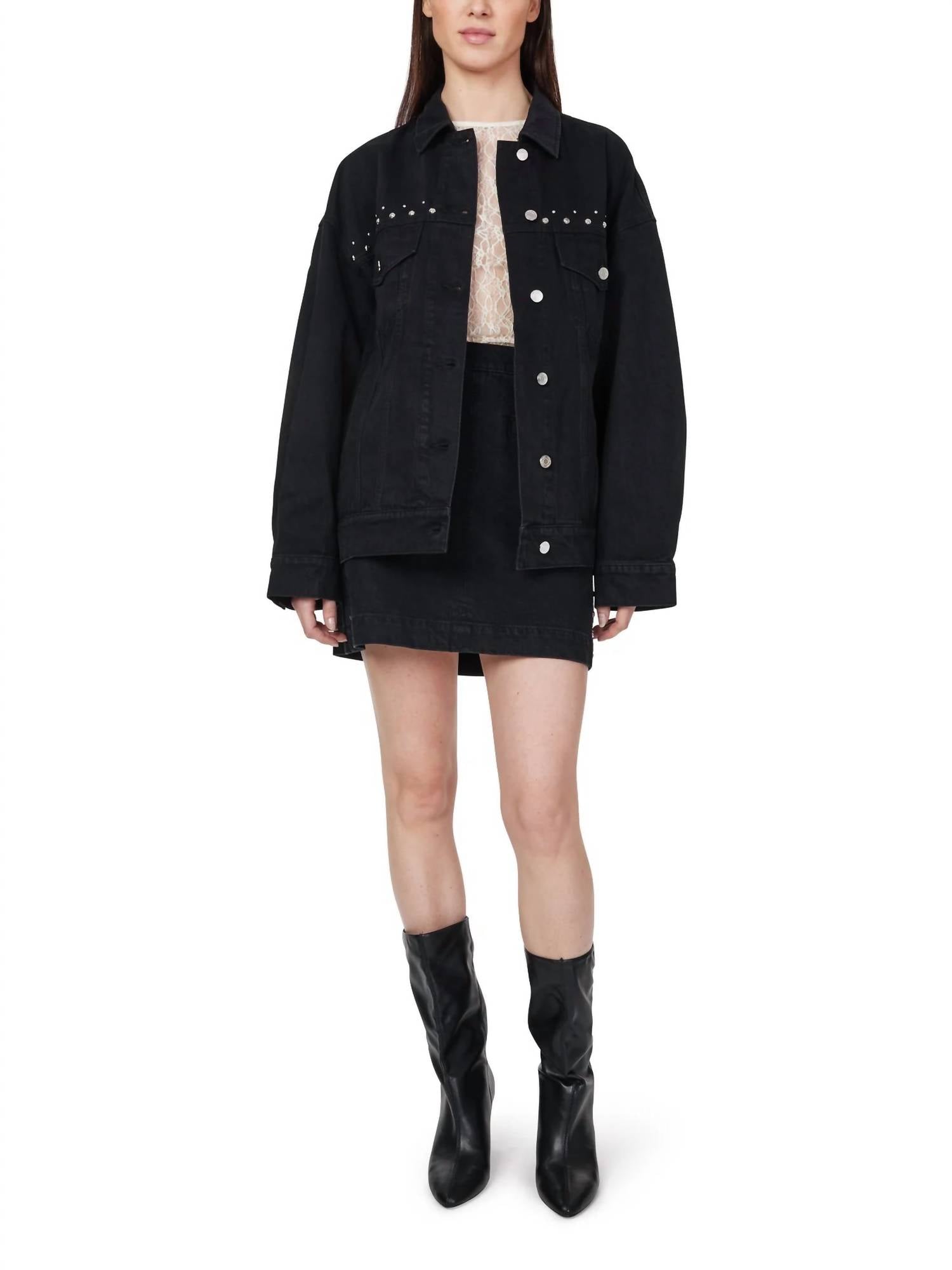 Habitual - Studded Denim Mini Skirt