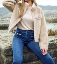 Frank Lyman - Fia Faux Fur Jacket With Rhinestone Embellishments