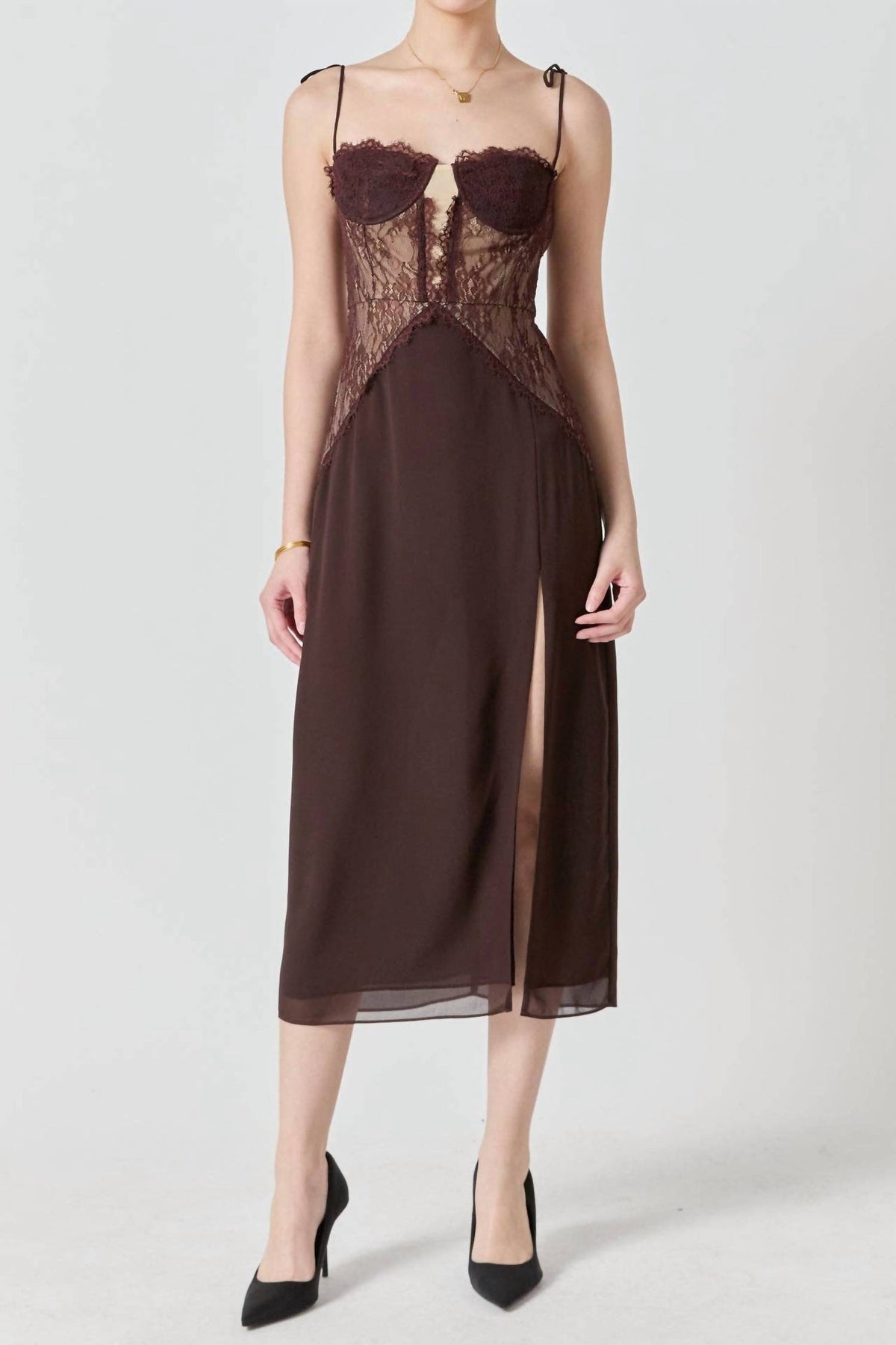 Endless Rose - Lace See Through Midi Dress