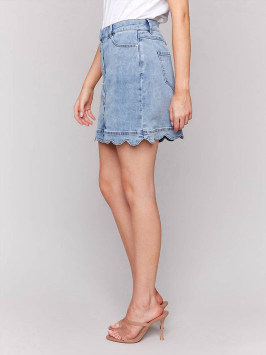 Charlie B - Charlie B Light Blue Scalloped Skort
