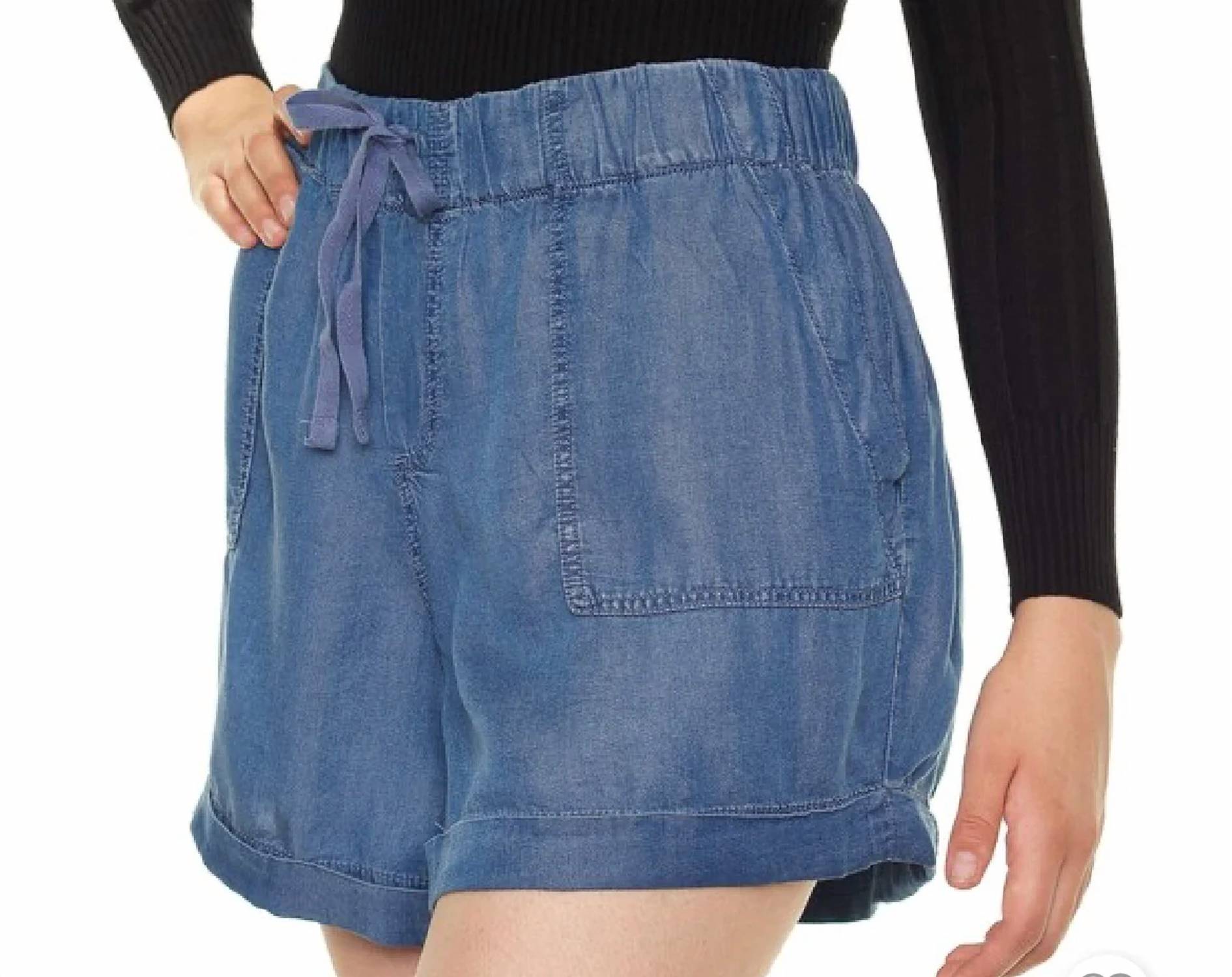 Dex - Chambray Drawstring Shorts