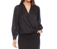 Karen Kane - Drape Front Satin Top