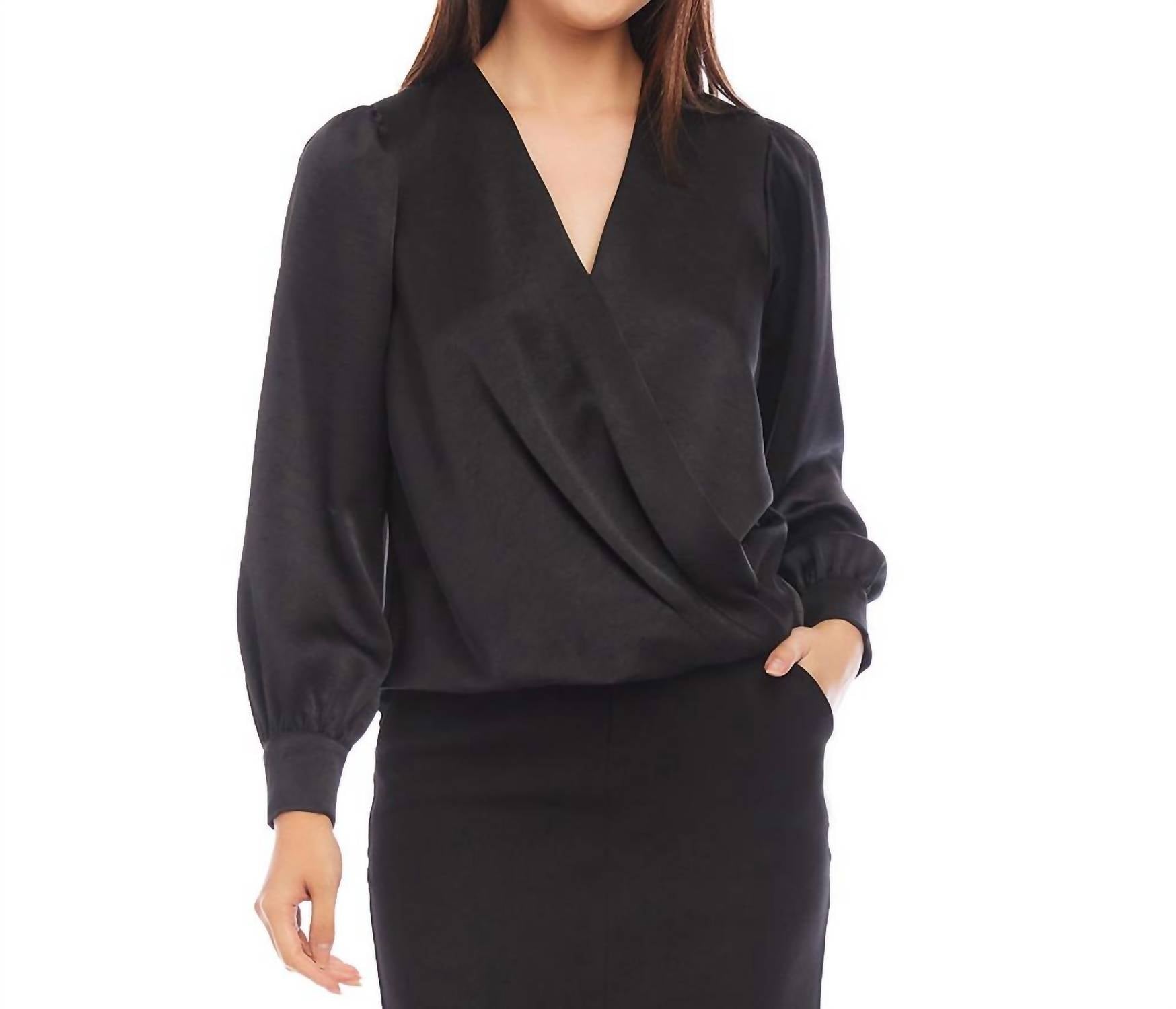 Karen Kane - Drape Front Satin Top
