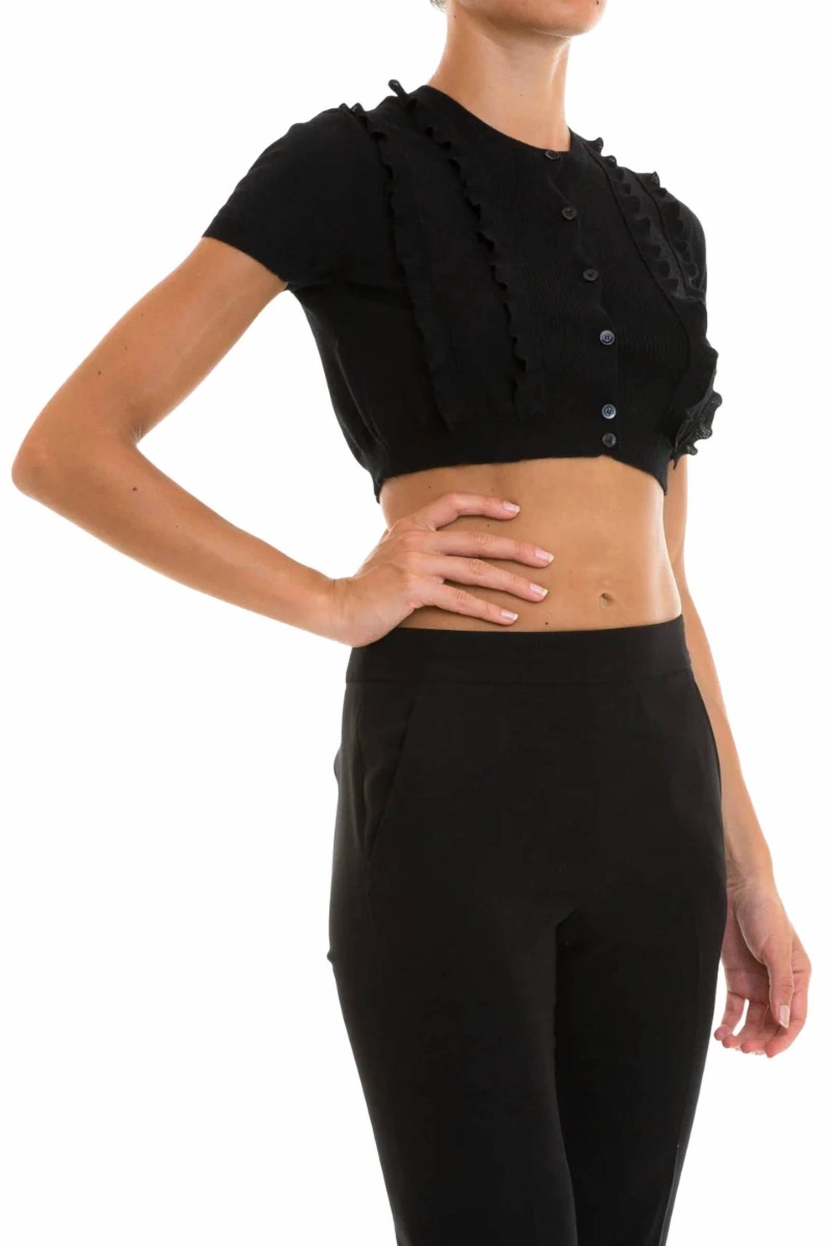 Valentino Garavani - Wool Flounced Bolero Top